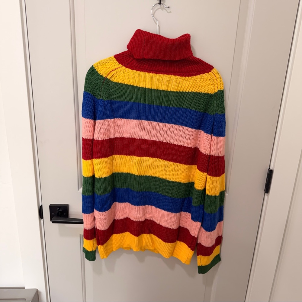Colorful Striped Turtleneck Sweater
